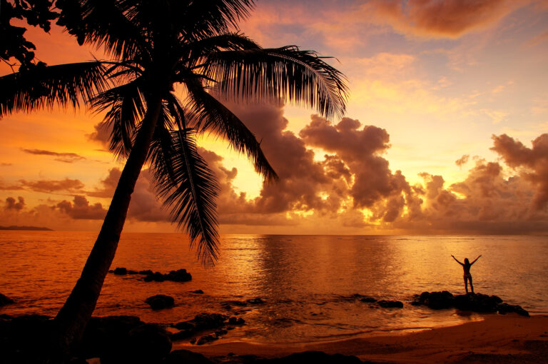 Colorful,Sunrise,On,The,Beach,In,Lavena,Village,On,Taveuni